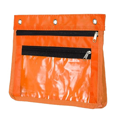 PATIKIL Expandable Pencil Pouch for 3 Rings Binder, 1 Pack Oxford Cloth Large Capacity Zipper Binder Pouch Pencil Case for Office Home, Orange - color: Orange