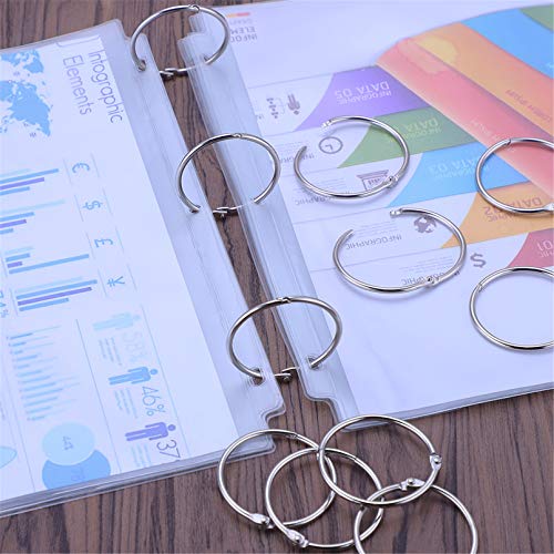 Antner 2 Inch (36 Pack) Loose Leaf Book Binder Rings, Nickel Plated Metal O Rings Keychain Key Ring, Silver Photo Album Flash Cards Index Cards Notebook Ring for School Home Office - size: 2 Inch-36 Pieces