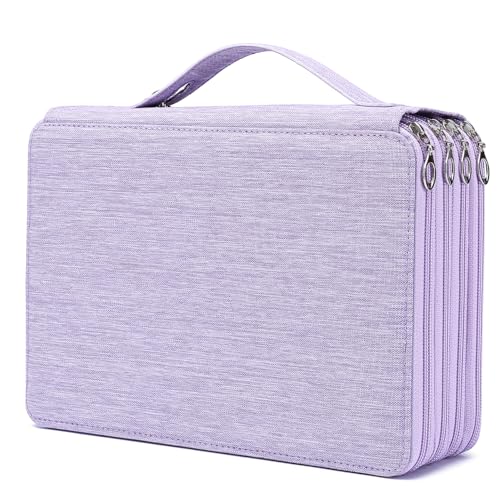 YOUNGCOL 200 Slots Colored Pencil Case Holder Large Capacity Color pencil organizer Storage (Purple, 200 Slots) - color: Purple, size: 200 Slots