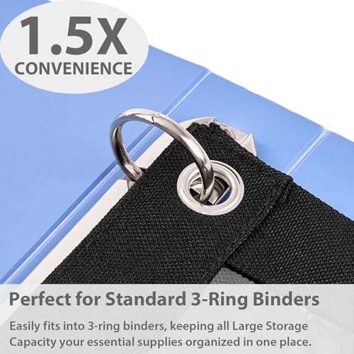 SPACEMATE Binder Pencil Pouch Case Box Bag for 3 Ring Binder School Supplies Girls Boys Kids, Clear Preppy Stuff Large Aesthetic Pen Organizer, Back to College Stationary, 1 Pack, Coal Black - color: Coal Black