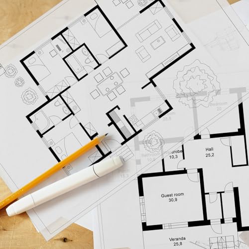 Tatuo 15 Sheets Architectural Vellum Paper 18 x 24 Inch Drafting Vellum Tracing Sheets Semi Translucent Drafting Paper Rag with Border and Title Block for Drawing Sketching Architecture Building - size: 18 x 24 Inch