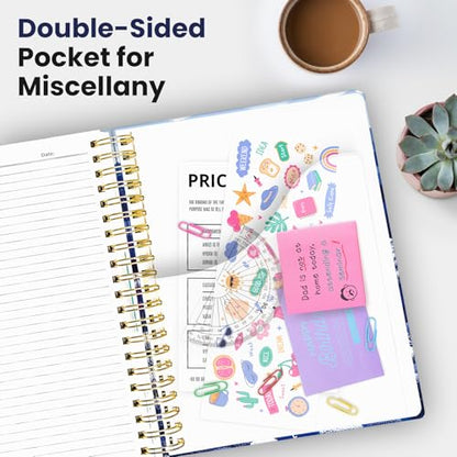 Large Spiral Lined Notebook for Work with Dividers & Tabs, 8.5"x11" Hardcover 5 Subject Notebook, College Ruled, 280 Pages, Blue Valley - color: J - Blue Valley