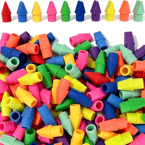 Pencil Top Erasers, 1000 Pack Pencils Caps Erasers Bulk, 10 Colors Eraser Toppers for Teachers Classroom School Home Office - size: 1000