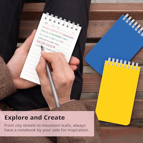 Taja Set of 8 Mini Pocket Notebook Top Spiral Nursing Notepads | Bright 3" x 5", Mini Little Spiral Notebook, Nursing Notepad, Perfect for Work, School, Office, Nurse, Travel - color: Bright