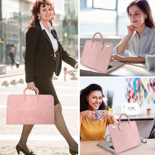 PU Laptop Sleeve Pink With Handle Protective Case Laptop Protective Case(13 inch) - color: 13 Inch