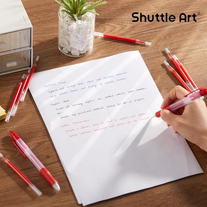 Retractable Gel Pen Refills, Shuttle Art 30 Pack Red Rollerball Gel Ink Pens Refills, Bulk Set, 0.7mm Fine Point for Writing Journaling Taking Notes School Office Home - color: Red, size: 30 Count (Pack of 1)
