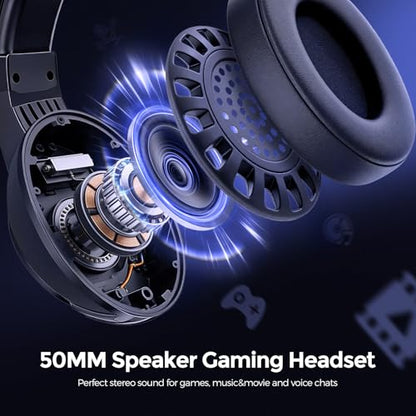 AOC Gaming Headset, Black Wired Gaming Headphones with 50mm Drivers, RGB USB Corded Headphone for PC/Laptops, Over Ear Headset with Mic for PS4/PS5/NS Switch(Docked Mode), ACG2510