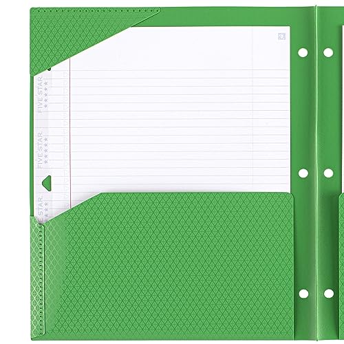Five Star DuraShield Antimicrobial 2 Pocket Stay-Put Plastic Folders, 4 Count, Holds 11" x 8-1/2", Color May Vary (330010) (Pack of 6) - size: 2-Pocket Folders (Pack of 6), style: Folder