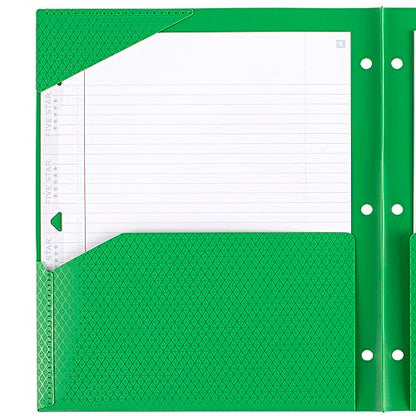 Five Star DuraShield Antimicrobial 2 Pocket Stay-Put Plastic Folders, 4 Count, Holds 11" x 8-1/2", Color May Vary (330010) (Pack of 6) - size: 2-Pocket Folders (Pack of 6), style: Folder