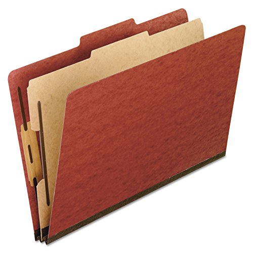 Pendaflex Pressboard Classification File Folders, 1 Divider, 2" Embedded Fasteners, 2/5 Tab Cut, Letter Size, Red, Box of 10 (1157R) - color: Red, size: Letter (Pack of 1), style: Classification
