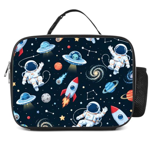 Astronaut Spaceman Lunch Box Insulated Reusable Lunch Bag Tote Cooler for Women Men Boy Girl School Work Office Picnic - color: Astronaut