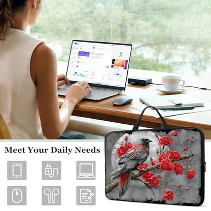 13 13.3 14 inch Laptop Sleeve with Handle, Crow Water‑Resistant Laptop Carrying Case for MacBook Air 13-inch/MacBook Pro 13/14 inch/Dell/HP/Lenovo - color: Crow, size: 13-14 inch Devices