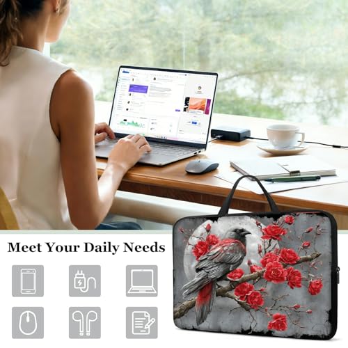 11.6 12 12.2 12.3 inch Laptop Sleeve with Handle, Crow Water‑Resistant Tabet Carrying Case for MacBook Air 12/Chromebook/HP/Dell/Lenovo/Asus/Acer - color: Crow, size: 11-12.3 inch Devices
