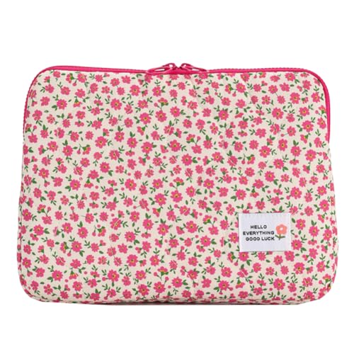 Laptop Bag for 13 14 Inch Notebook, Water-Resistant Briefcase Style Carry Case with Soft Padded Protection, Shockproof Zippered Computer Sleeve for Mac-Book Air/Pro, Business & Travel - color: Pink Flower