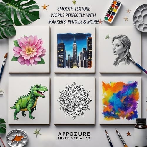 240GSM Bleedproof Sketch Pad for Markers, Acid-Free Heavyweight Smooth Drawing Papers, 7.25×10.5 Inch Glue-Bound, 35 Sheets/70 Pages, Ideal for Beginners, Artists, Kids, Beginners, Dry Media, Gifts - size: 7.25" ×10.5"
