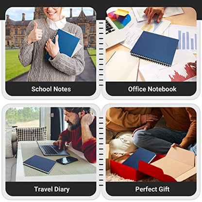 EUSOAR Spiral Notebook College Ruled, 3pcs A5 5.5"x8.3" 5 Subject Writing Pad, Thick Hardcover, 100GSM 120Sheets/ 240Pages of Lined Paper, for School, Home Supplies, Office and Business, Royal Blue - color: Royal Blue, size: A5-3Pack
