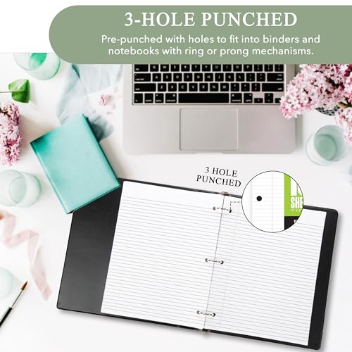 THREE LEAF 100 SHEETS COLLEGE RULED FILLER PAPER, PACK OF 24, LOOSE-LEAF SHEETS FOR SCHOOL AND OFFICE 100 CT. FILLER PAPER, NOTEBOOK PAPER - color: College Ruled, size: Pack of 24