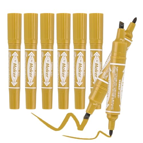 PATIKIL Broad & Fine Tip Markers, 8Pcs Oil-Based Markers Dual Tip Brush Highlighter for Adult Artists Drawing Coloring Painting Sketching, Light Yellow (0.2" /0.07") - color: Light Yellow