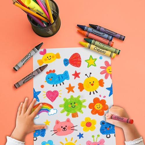 WOSWEL Super Washable Jumbo Crayons Bulk - 12 Packs With 8 Bright Colors, Non-Toxic Easy-Grip Fat Crayons for Toddlers Ages 1-3 2-4, Classroom Party Favor School Supplies