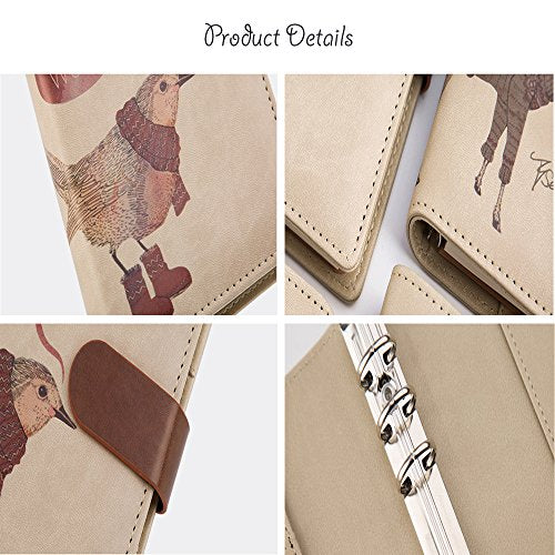 ToiM A6 Cute Simple Binder Hand Books for Diary PU Leather Journal Writing Notebook Loose Notebook Handbook Notepad Business Hand Books Great Stationery (Polar Bear) - color: Polar Bear