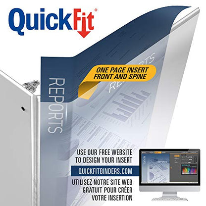 QuickFit Heavy-Duty Landscape 3-Ring Binder, Round Ring, 8 1/2 Inches by 11 Inches, 1.5 Inch, White, Pack of 4,97120-04 - size: 1.5 Inch, style: 4 Pack
