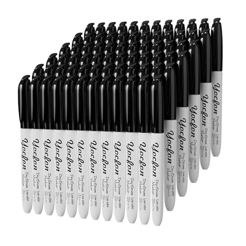 Dry Erase Markers 72 Pack, Black Whiteboard Markers With Fine Tip, Low Odor Dry Erase Markers for School Office Home