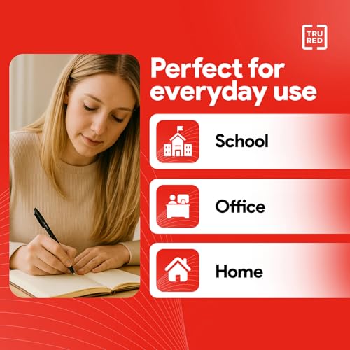 TRU RED Retractable Gel Pens, Medium Point 0.7mm, Black Ink, 12 Pack – Quick‑Dry Pens for No‑Smear Notes & Office Writing - color: Black, size: 12 Pack, style: Medium Point