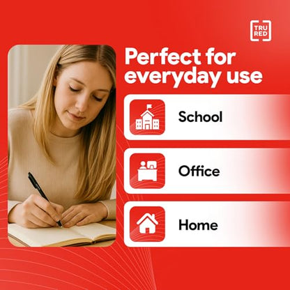 TRU RED Retractable Gel Pens, Medium Point 0.7mm, Black Ink, 5 Pack – Quick‑Dry Pens for No‑Smear Notes & Office Writing - color: Black, size: 5 Pack, style: Medium Point