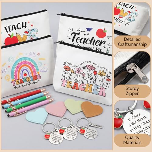 BESARME Teacher Appreciation Gifts Bulk, 16 Pcs Multi Color Large Bags, Pens, Keychains and Bookmarks for Teachers - for Teacher Appreciation Week Christmas Back to School and Retirement