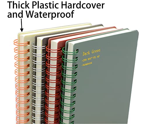 Yansanido Spiral Notebook, 8 Pcs 4 Color A6 Size Thick Plastic Hardcover 8mm Ruled Paper 80 Sheets (160 Pages) Journal for School and Office Supplies (8 Pcs A6) - size: 8 Pcs A6