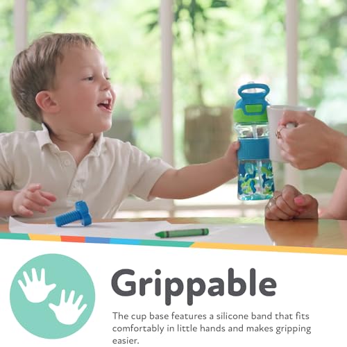 Nuby Thirsty Kids Flip-It No-Spill Toddler Sippy Cup with Soft Spout - 12 oz - 18+ Months - Aqua Camo - Back to School Essentials - color: Aqua Camo, size: 12 Ounces