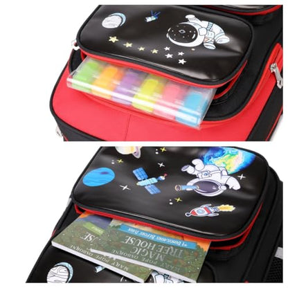 3-in-1 Kids Backpack with Lunch Bag and Pencil Case for Teens Middle School, 17" Large Capacity - color: SPACE