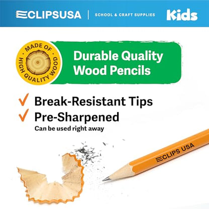 E-CLIPS USA Sharpened Pencils #2 Bulk, Classroom Must Haves School Supplies, Number 2 Pencils Bulk Office Supplies, 12 Per Box (48 Boxes) - style: 48 Boxes