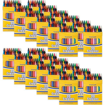 Trail maker Bulk Crayons for Kids (2000 Count), Classroom School Supplies, Party Favors, Donations, Daycare, Preschool & Summer Camp (100 Boxes of 20 Crayons) - color: 2000 count (100 Packs of 20 Crayons)