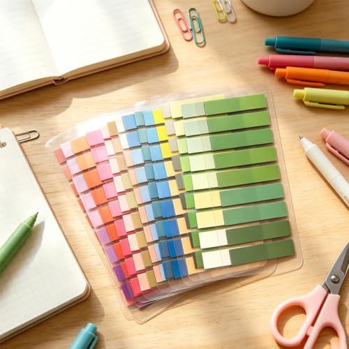 2000PCS Page Marking Index Tabs, Multicolor Writable Book Markers, Transparent Sticky Index Flags for Notebook, File Classification, Planner, Document Sorting, Random, 2000PCS - size: 2000PCS