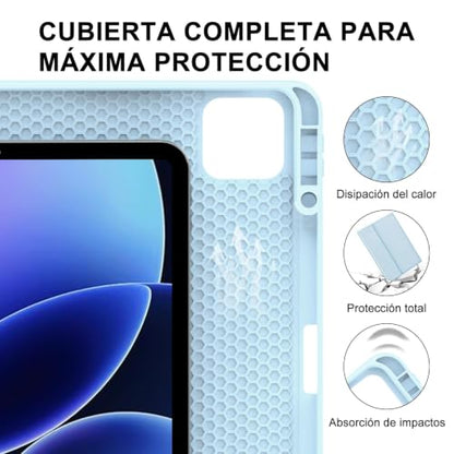 IVEOPPE Keyboard Case for Xiaomi Pad 8/8 Pro/Pad 7/7 Pro 11.2 Inch | Magnetic Detachable Bluetooth Connection,Pencil Holder,Stain-Resistant Full Protective Cover, Rechargeable, Blue - color: Sky Blue(Non-Backlit Keyboard)