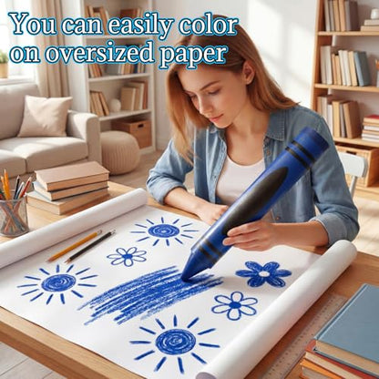 Gersoniel Blue 15" Giant Crayon, Jumbo Non-Toxic Coloring Crayon for Back to School, Large Art Projects & Festival Art Events, Draw on Paper & Walls - color: Blue