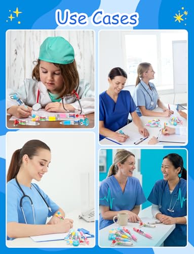 15Pcs 4 in 1 Mini Nurse Multicolor Ballpoint Pens Bulk for Kids | Retractable Ballpoint Pen 0.7mm for for Nurses Medical Assistant Students School Nurses Week Appreciation Gift - style: MiniNursingBallpointPens15Pcs