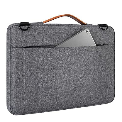 DOMISO 14 Inch Laptop Sleeve Bag Water Resistant Business Briefcase Carrying Shoulder Bag for Lenovo Chromebook S330/Flex 4/Thinkpad L480 E480 T480s/HP ProBook 640 G4/Dell Inspiron 5480 5481,Grey - color: Grey, size: 13.5 - 14 Inch