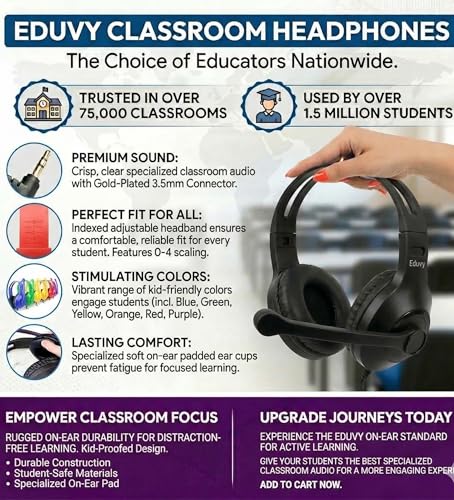 Bulk Headphones for Classroom with Microphone, Heavy-Duty School Pack Wired Headphones for Students with Rotating Boom Mic. Teacher Must Haves from Elementary to College (24 Pack Black) - color: 24 Pack Black