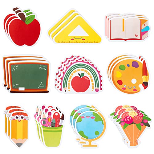 Xqumoi 30 Pack Teacher Notepads Set Total 600 Sheets, Book Pencil Ruler Blackboard Shaped Self Sticky Memo Pads for Teacher Appreciation Gift Back to School Supplies Party Favors Goodies Bag Fillers - style: Teacher Appreciation (Style 3)