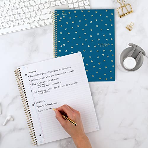 Five Star Spiral Notebook + Study App, 1 Subject, College Ruled Paper, 8-1/2" x 11", 80 Sheets, 1 Count, Selected Design Will Vary (820156F) - color: Design Chosen For You