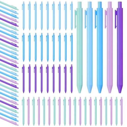 Fulmoon 50 Pcs Ballpoint Pens Bulk Retractable Comfortable Writing Pens Cute Christmas Supplies in Medium Point 1.0 mm for Teacher Office Home Baby Shower (Multicolor,Black Ink) - color: Multicolor, size: 1 Count (Pack of 50)