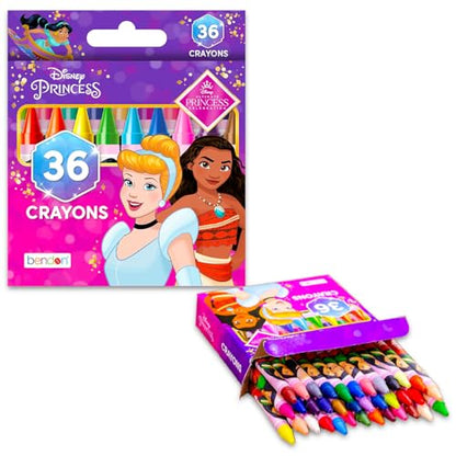 Disney Princess Crayons for Toddlers Ages 1-3 - Bundle with 68 Crayons for Toddlers Featuring Disney Princesses for Party Favors, Goodie Bags, More | Disney Princess Crayon Set