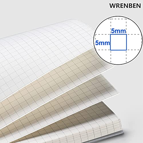 Graph Paper Spiral Notebook 8.5 x 11 Inches 240 Pages, A4 Grid Journal with 120gsm Thick Graphing Paper, Large Math Notebook 1/5 Inch Squares with Water-proof PVC Cover (3 Pack, A4) - style: Grid