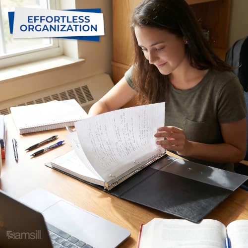 Samsill 0.5 Inch 3 Ring Binders, Economy Round Ring, Clear View Cover, 100 Sheet Capacity - for School, Home, Office - Black, 12 Pack - size: 12-Pack, style: 0.5 Inch