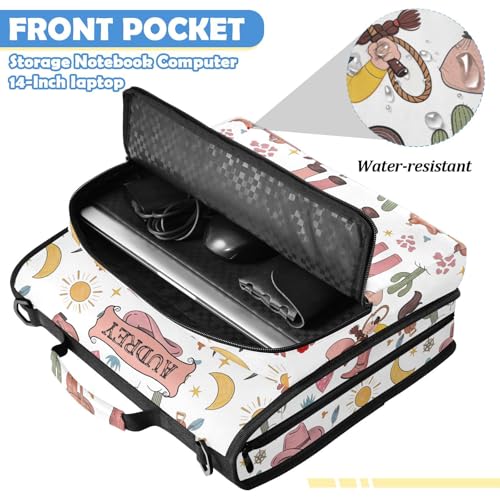 Wild West Cowgirl Western 3 Ring Zipper Binder Bag with Strap, Personalized Name Trapper Keeper Binder - 2" Binder with Pockets Holds 500 Sheets, Laptop & More - Durable & Easy to Carry - color: Option B