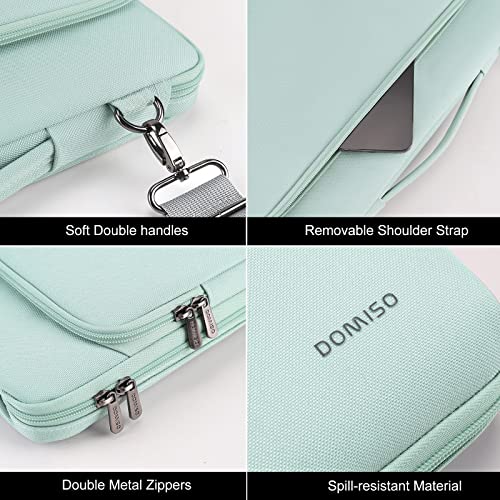 DOMISO 17" Laptop Cover, Messenger Bags Especially Adapted for Holding Laptops, Waterproof Case with Shoulder Strap, Compatible with 17-17.3 inch HP Dell ASUS Lenovo Chromebook, Mint Green - color: Mint Green, size: 17-17.3 inch