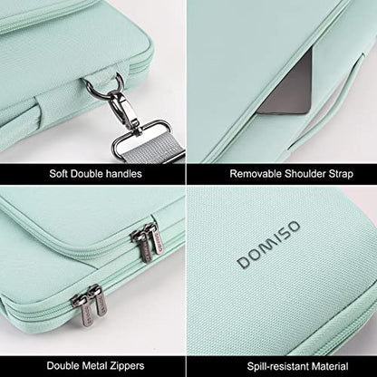 DOMISO 17" Laptop Cover, Messenger Bags Especially Adapted for Holding Laptops, Waterproof Case with Shoulder Strap, Compatible with 17-17.3 inch HP Dell ASUS Lenovo Chromebook, Mint Green - color: Mint Green, size: 17-17.3 inch