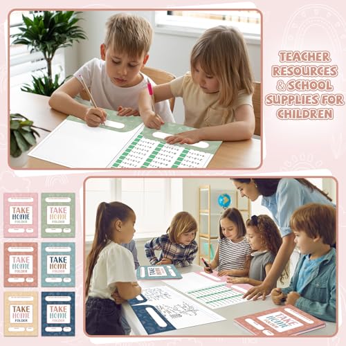 24PCS Homework Folders with 2 Pocket Back to School Take Home Folders Bulk for Students Letter Size Boho Classwork Organizer for Home Office Teachers Educational Supply 9.45 x 12.2 Inch - style: Boho
